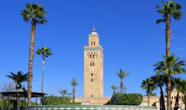 fountaine in front of the Koutoubia mosque in Marrakech, Morocco
